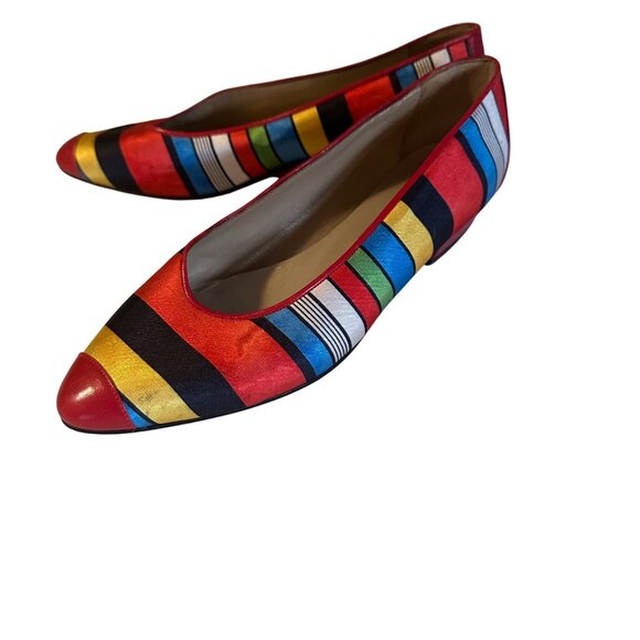 Andrea Carrano Italy multicolor stripes flats size 7B - Picture 1 of 7